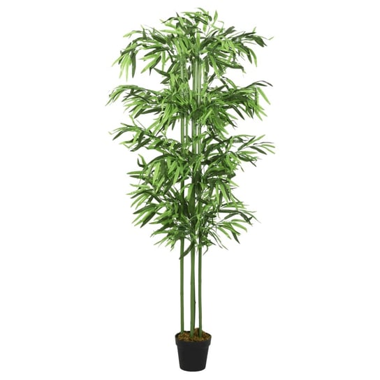 vidaXL Sztuczny bambus, 384 liście, 120 cm, zielony vidaXL