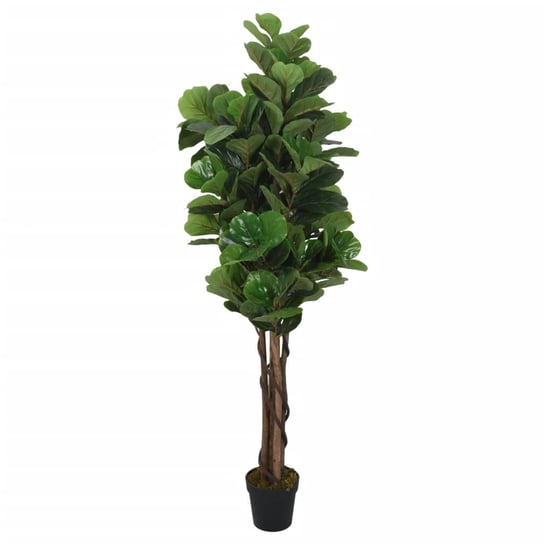 vidaXL Sztuczny figowiec dębolistny, 180 liści, 150 cm, zielony vidaXL