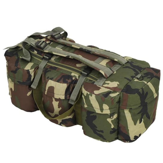 vidaXL Torba wojskowa 3-w-1, worek w stylu militarnym, 90 L, moro vidaXL