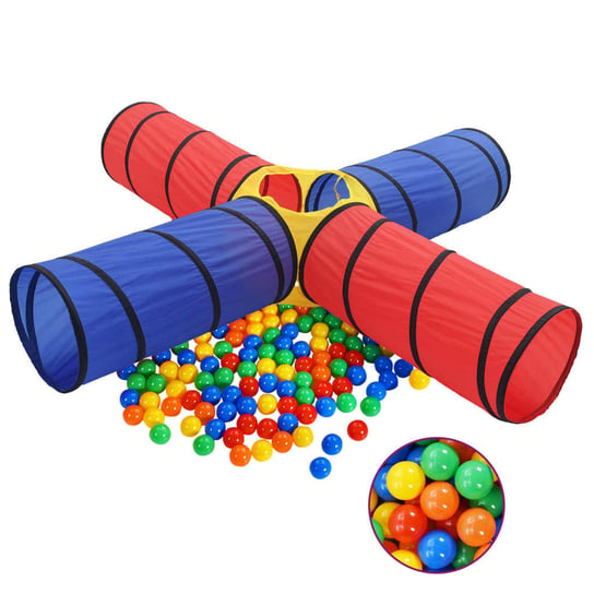 vidaXL Tunel do zabawy dla dzieci, z 250 piłeczkami, kolorowy vidaXL