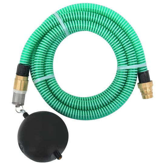 vidaXL Wąż ssący z mosiężnymi złączami, zielony, 1,1" 10 m, PVC vidaXL