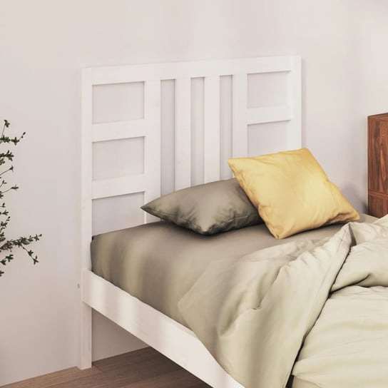 vidaXL Wezgłowie łóżka, białe, 106x4x100 cm, lite drewno sosnowe vidaXL