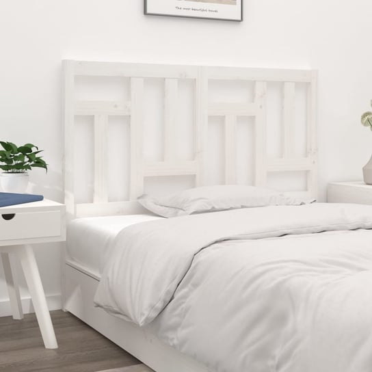 vidaXL Wezgłowie łóżka, białe, 125,5x4x100 cm, lite drewno sosnowe vidaXL