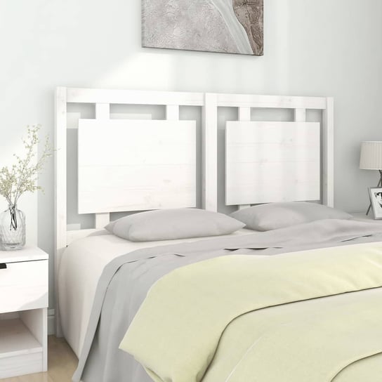 vidaXL Wezgłowie łóżka, białe, 140,5x4x100 cm, lite drewno sosnowe vidaXL