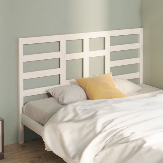 vidaXL Wezgłowie łóżka, białe, 146x4x104 cm, lite drewno sosnowe vidaXL