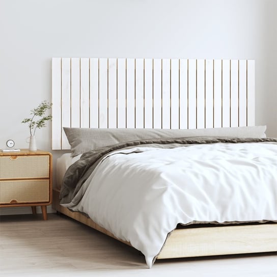 vidaXL Wezgłowie łóżka, białe, 147x3x60 cm, lite drewno sosnowe vidaXL
