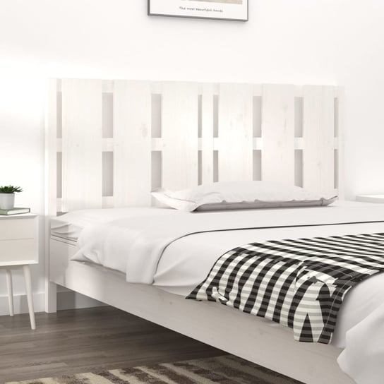 vidaXL Wezgłowie łóżka, białe, 155,5x4x100 cm, lite drewno sosnowe vidaXL