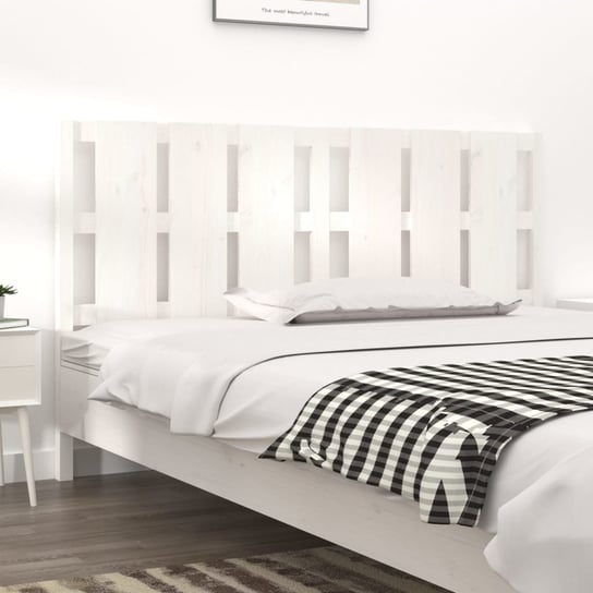 vidaXL Wezgłowie łóżka, białe, 165,5x4x100 cm, lite drewno sosnowe vidaXL