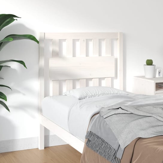 vidaXL Wezgłowie łóżka, białe, 80,5x4x100 cm, lite drewno sosnowe vidaXL