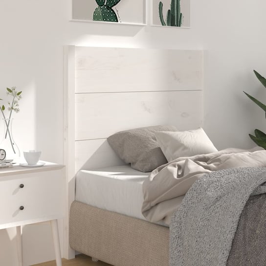 vidaXL Wezgłowie łóżka, białe, 96x4x100 cm, lite drewno sosnowe vidaXL
