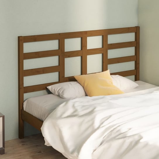 vidaXL Wezgłowie łóżka, brązowe, 146x4x104 cm, lite drewno sosnowe vidaXL