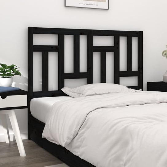 vidaXL Wezgłowie łóżka, czarne, 155,5x4x100 cm, lite drewno sosnowe vidaXL