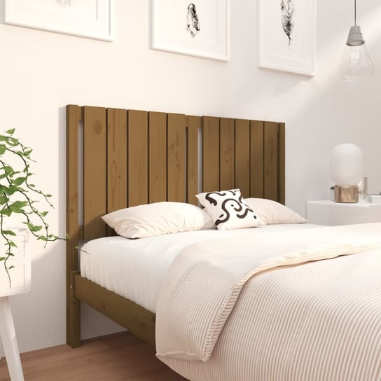 vidaXL Wezgłowie łóżka, miodowy brąz, 125,5x4x100 cm, drewno sosnowe vidaXL