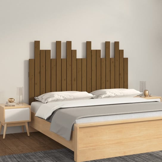 vidaXL Wezgłowie łóżka, miodowy brąz, 127,5x3x80 cm, drewno sosnowe vidaXL