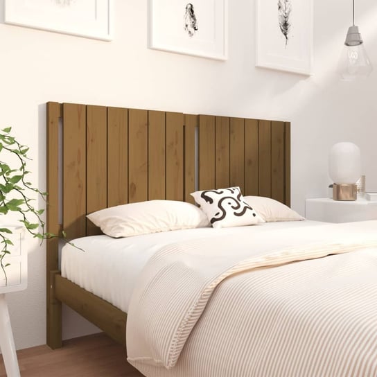 vidaXL Wezgłowie łóżka, miodowy brąz, 140,5x4x100 cm, drewno sosnowe vidaXL