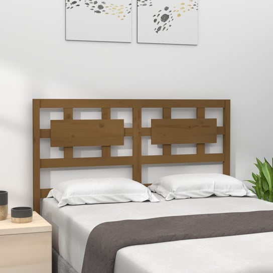 vidaXL Wezgłowie łóżka, miodowy brąz, 140,5x4x100 cm, drewno sosnowe vidaXL