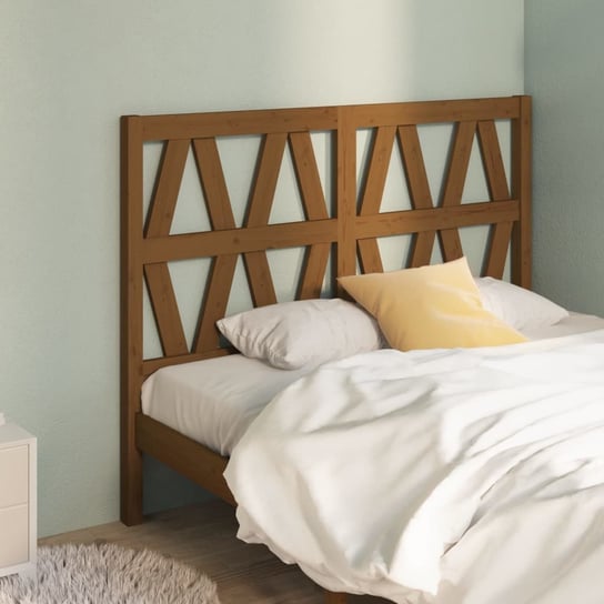vidaXL Wezgłowie łóżka, miodowy brąz, 141x4x100 cm, drewno sosnowe vidaXL