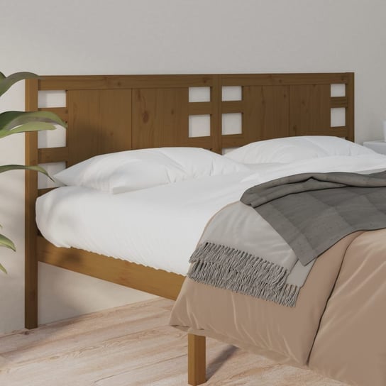vidaXL Wezgłowie łóżka, miodowy brąz, 156x4x100 cm, drewno sosnowe vidaXL