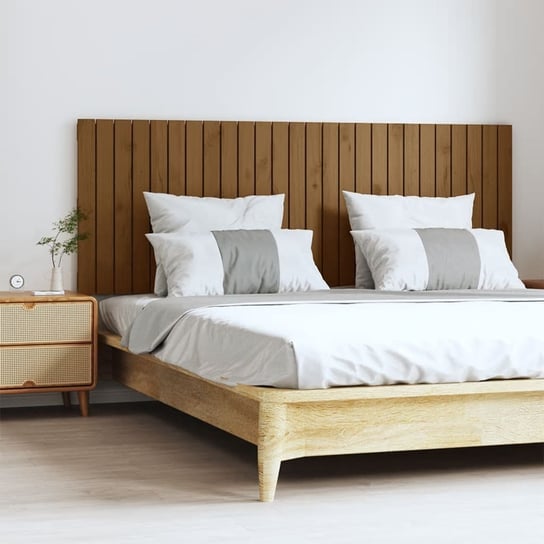 vidaXL Wezgłowie łóżka, miodowy brąz, 166x3x60 cm, lite drewno sosnowe vidaXL