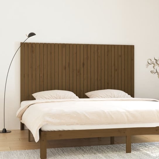vidaXL Wezgłowie łóżka, miodowy brąz, 204x3x110 cm, drewno sosnowe vidaXL