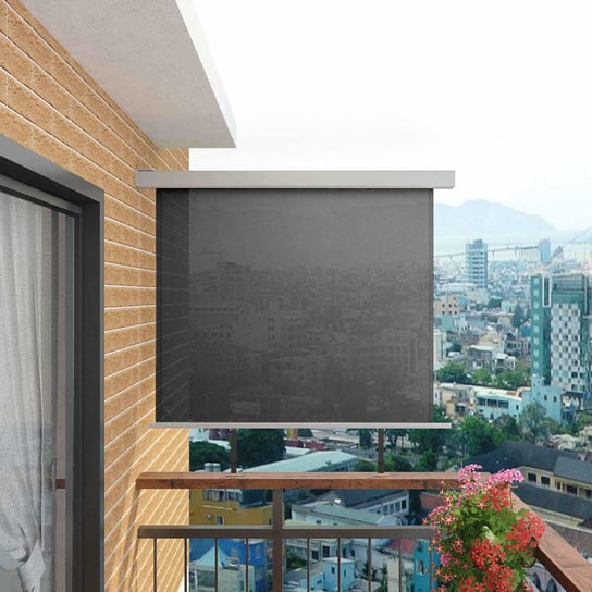 vidaXL Wielofunkcyjna markiza boczna, balkonowa, 150 x 200 cm, szara vidaXL