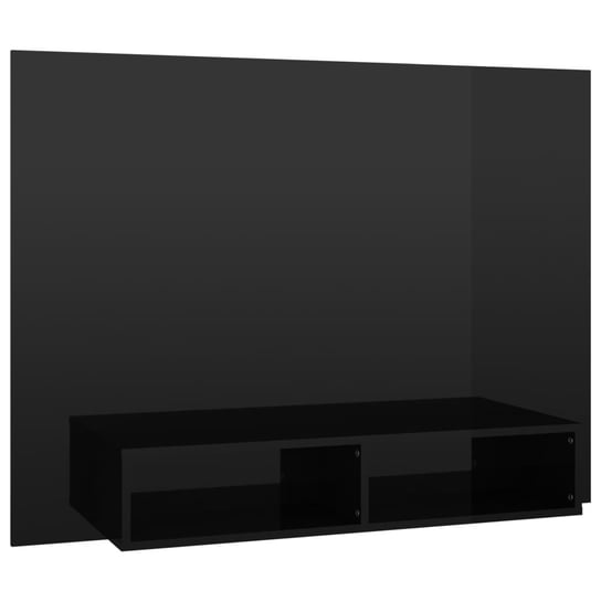 vidaXL Wisząca szafka pod TV, czarna, wysoki połysk, 120x23,5x90 cm vidaXL