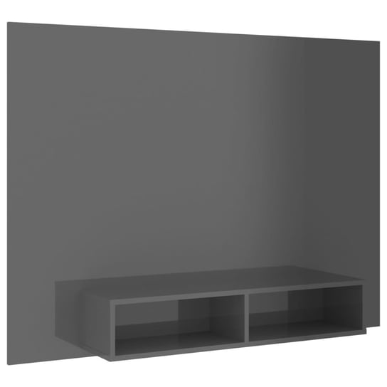 vidaXL Wisząca szafka pod TV, szara z połyskiem, 135 x 23,5 x 90 cm vidaXL