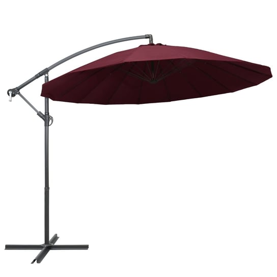 vidaXL Wiszący parasol ogrodowy, burgund, 3 m, słupek aluminiowy vidaXL