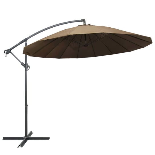 vidaXL Wiszący parasol ogrodowy, taupe, 3 m, słupek aluminiowy vidaXL