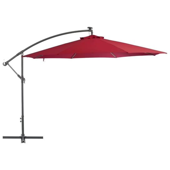 vidaXL Wiszący parasol z aluminiowym słupkiem, 350 cm, bordowy vidaXL
