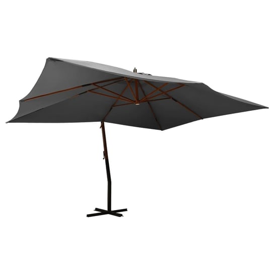 vidaXL Wiszący parasol z drewnianym słupkiem, 400x300 cm, antracytowy vidaXL