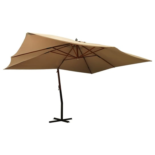 vidaXL Wiszący parasol z drewnianym słupkiem, 400x300 cm, taupe vidaXL