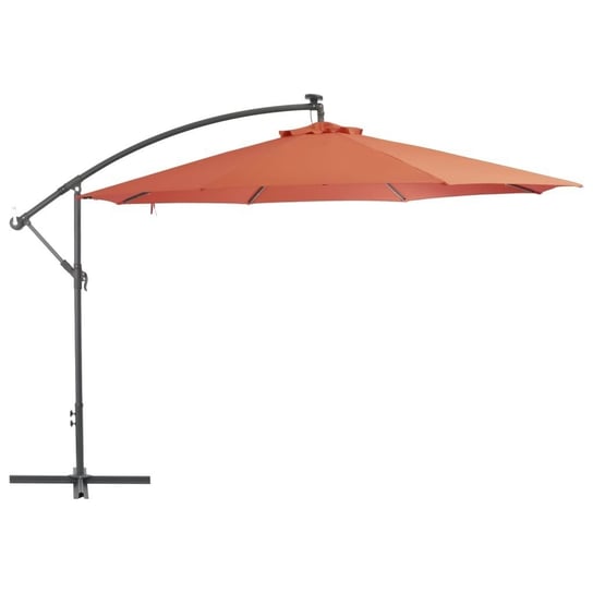 vidaXL Wiszący parasol ze słupkiem aluminiowym, 350 cm, terakotowy vidaXL