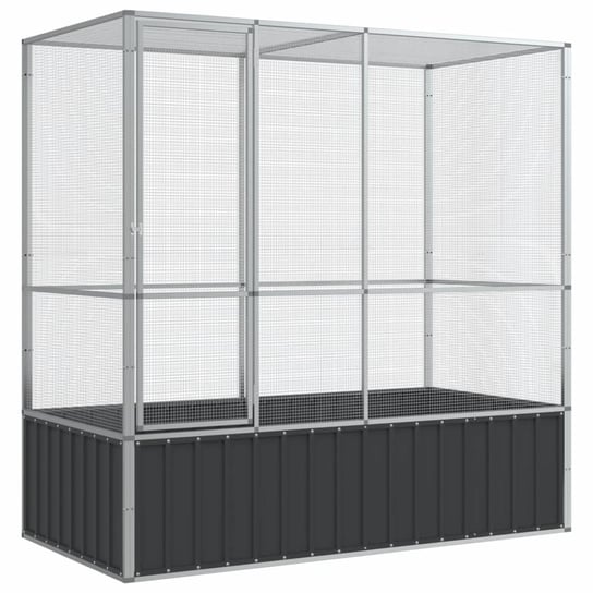 vidaXL Woliera, srebrna, 210,5x107x212 cm, stal vidaXL