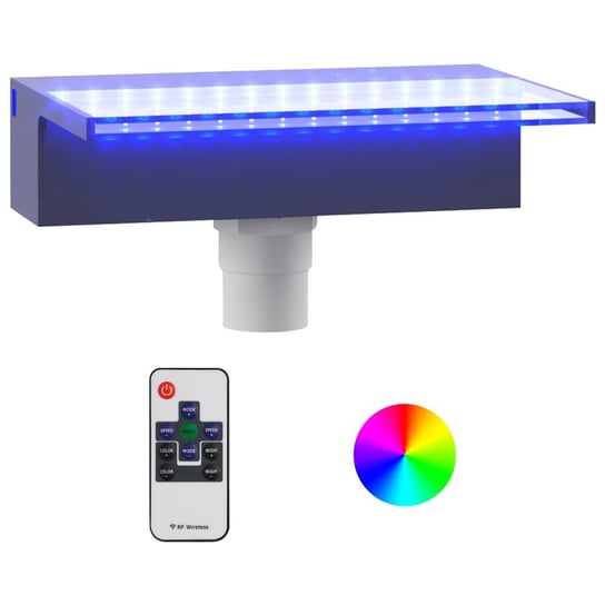 Vidaxl Wylewka Do Wodospadu Z Oświetleniem Rgb Led, Akrylowa, 30 Cm vidaXL