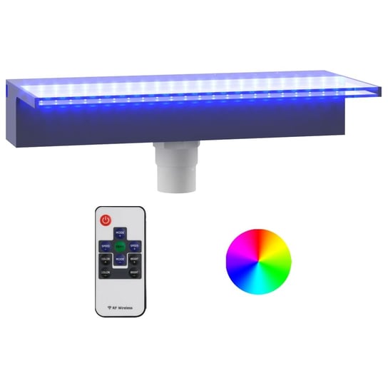 Vidaxl Wylewka Do Wodospadu Z Oświetleniem Rgb Led, Akrylowa, 45 Cm vidaXL