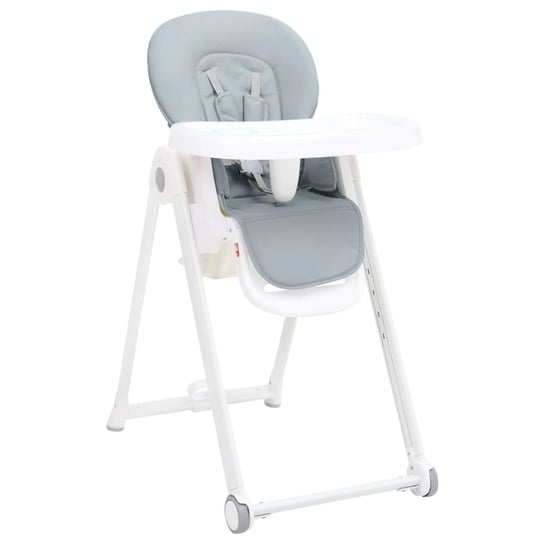 vidaXL Wysokie krzesełko dla dziecka, jasnoszare, aluminiowe! vidaXL