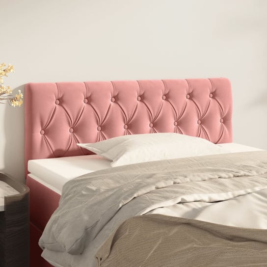 vidaXL Zagłówek do łóżka, różowy, 100x7x78/88 cm, aksamit vidaXL