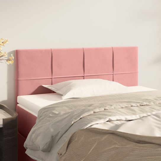 vidaXL Zagłówek do łóżka, różowy, 80x5x78/88 cm, aksamit vidaXL