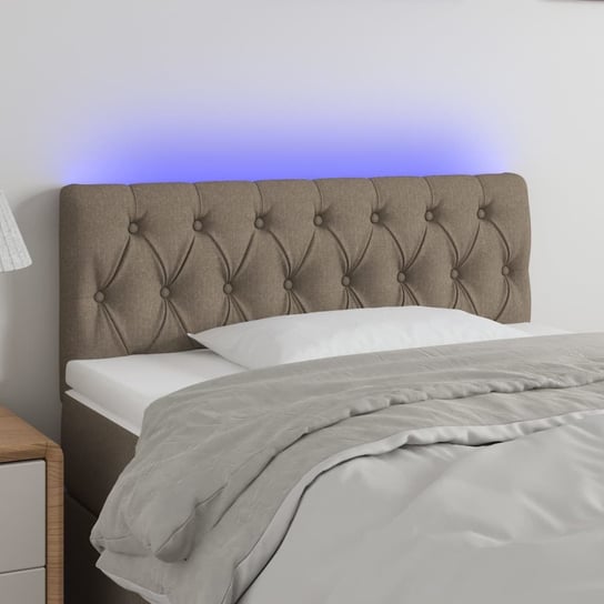 vidaXL Zagłówek do łóżka z LED, taupe, 100x7x78/88 cm, tkanina vidaXL