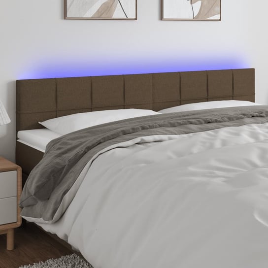 vidaXL Zagłówek do łóżka z LED, taupe, 180x5x78/88 cm, tkanina vidaXL