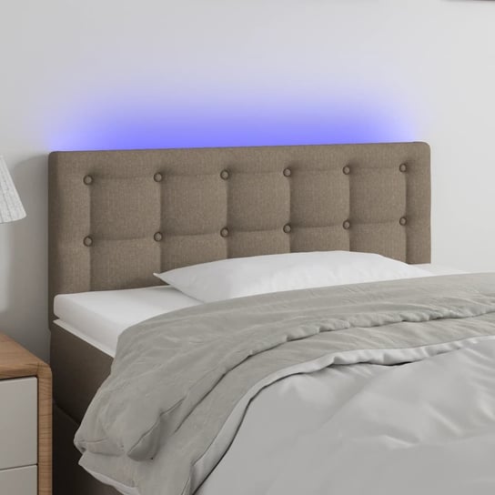 vidaXL Zagłówek do łóżka z LED, taupe, 80x5x78/88 cm, tkanina vidaXL