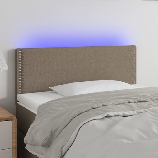 vidaXL Zagłówek do łóżka z LED, taupe, 90x5x78/88 cm, tkanina vidaXL