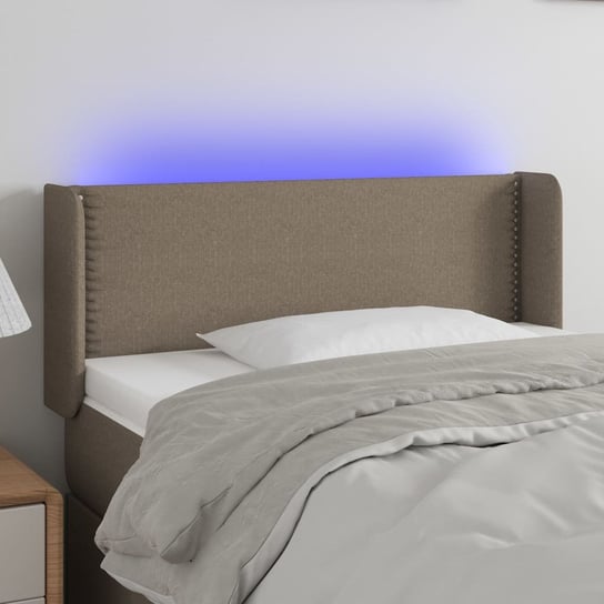 vidaXL Zagłówek do łóżka z LED, taupe, 93x16x78/88 cm, tkanina vidaXL