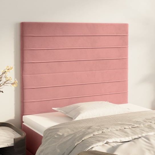 vidaXL Zagłówki do łóżka, 2 szt., różowy, 100x5x78/88 cm, aksamitny vidaXL