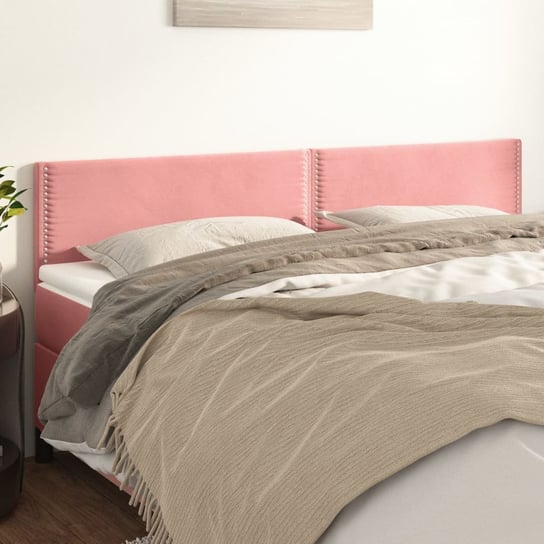 vidaXL Zagłówki do łóżka, 2 szt., różowy, 90x5x78/88 cm, aksamit vidaXL