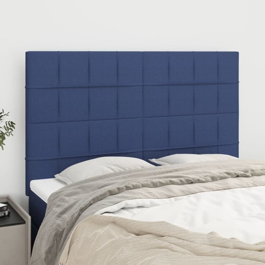 vidaXL Zagłówki do łóżka, 4 szt., niebieskie, 72x5x78/88 cm, tkanina vidaXL