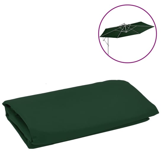 vidaXL Zamienne pokrycie parasola ogrodowego, zielone, 350 cm vidaXL