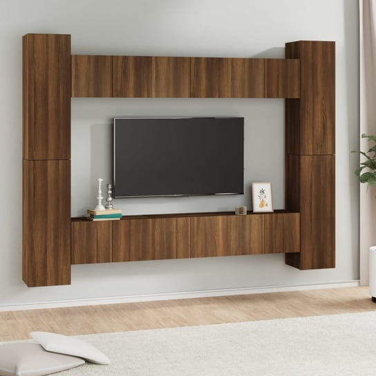 vidaXL Zestaw 10 szafek TV, brązowy dąb, materiał drewnopochodny vidaXL