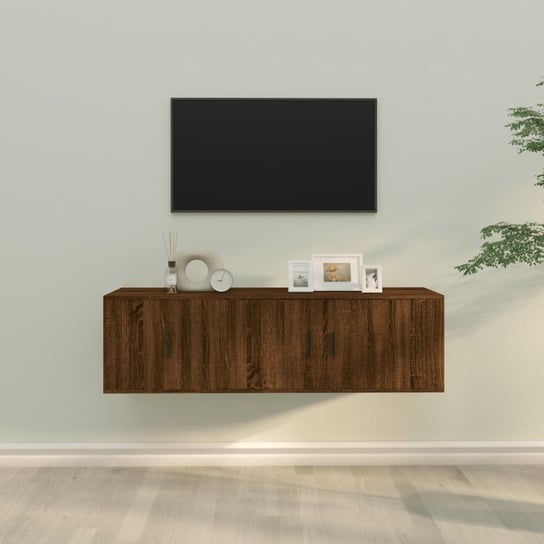 vidaXL Zestaw 2 szafek pod TV, brązowy dąb, materiał drewnopochodny vidaXL